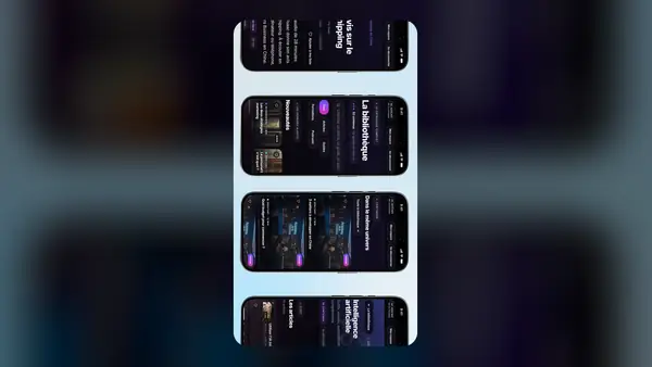Écrans d'application animés en motion design