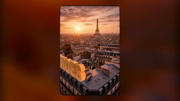 Nom de marque en relief sur les toits, vidéo verticale pour la publicité