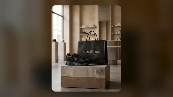 Sneaker en 3D intégrée dans une vraie rue, vidéo produit sans personne à l'image